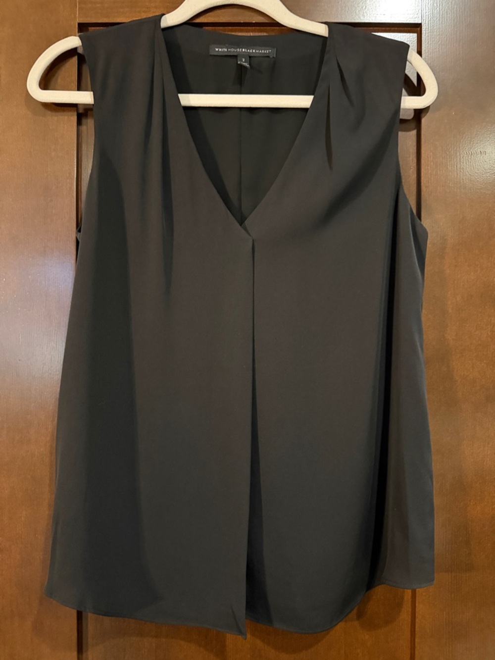 NWOT WHBM Black V-Neck Sleeveless Top